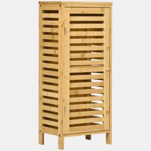Armário de banheiro em bambu com prateleiras ajustáveis, unidade de armazenamento para sala de estar e cozinha, anti-tombamento, 30x19,9x70 cm, natural