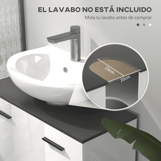 Armário para pia com 2 portas e prateleiras ajustáveis para pia com ou sem pedestal, 80x34x60 cm, branco Armário para pia com 2 portas e prateleiras ajustáveis para pia com ou sem pedestal, 80x34x60 cm, branco