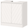Armário de banheiro para instalação sob a pia, com 2 portas, prateleira ajustável para pias com ou sem coluna, 60x30x59,8 cm, branco