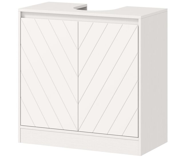 Mueble bajo lavabo mueble de baño con 2 puertas estante ajustable para lavabos con o sin pedestal 60x30x59,8 cm blanco