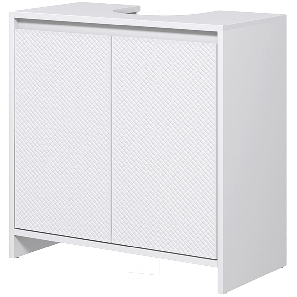 Mueble para debajo del lavabo moderno con estante mueble lavabo con pie anti-vuelco carga 40 kg 60x30x60 cm blanco