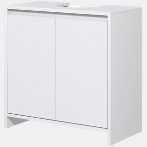 Armário moderno para pia com prateleira, unidade de lavatório de chão anti-tombamento, capacidade de carga de 40 kg, 60 x 30 x 60 cm, branco