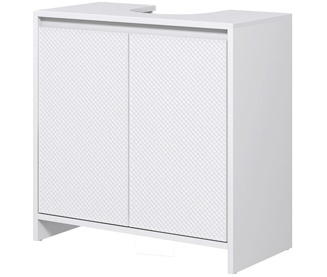 Mueble para debajo del lavabo moderno con estante mueble lavabo con pie anti-vuelco carga 40 kg 60x30x60 cm blanco