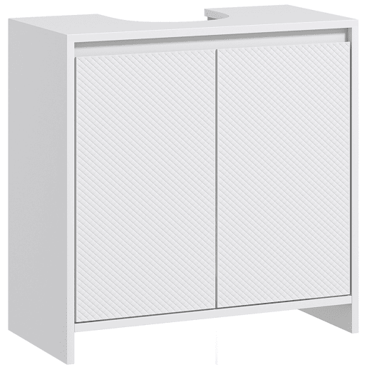 Armário moderno para pia com prateleira, unidade de lavatório de chão anti-tombamento, capacidade de carga de 40 kg, 60 x 30 x 60 cm, branco