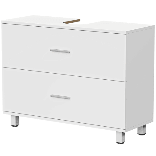 Armário moderno para pia sem coluna, com 2 gavetas, 80x30x60 cm, branco Armário moderno para pia sem coluna, com 2 gavetas, 80x30x60 cm, branco