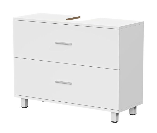Mueble bajo lavabo con 2 cajones estilo moderno para lavabo sin pedestal 80x30x60 cm blanco