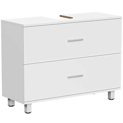 Armário moderno para pia sem coluna, com 2 gavetas, 80x30x60 cm, branco Armário moderno para pia sem coluna, com 2 gavetas, 80x30x60 cm, branco