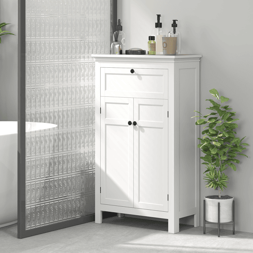 Armário de banheiro, coluna para banheiro com gaveta, 2 portas e prateleiras ajustáveis, armário de banheiro moderno 60x30x102,5 cm, branco Armário de banheiro, coluna para banheiro com gaveta, 2 portas e prateleiras ajustáveis, armário de banheiro moderno 60x30x102,5 cm, branco