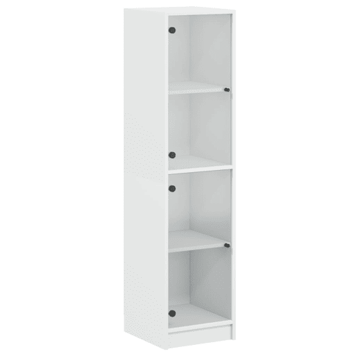 Aparador - Bufete - Móvei de apoio alto c portas de vidro 35x37x142 cm branco pt2132 Aparador - Bufete - Móvei de apoio alto c portas de vidro 35x37x142 cm branco pt2132