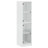 Aparador - Bufete - Móvei de apoio alto c portas de vidro 35x37x142 cm branco pt2132