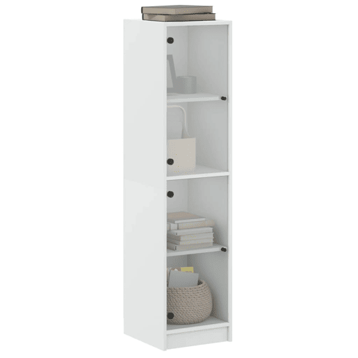 Aparador - Bufete - Móvei de apoio alto c portas de vidro 35x37x142 cm branco pt2132 Aparador - Bufete - Móvei de apoio alto c portas de vidro 35x37x142 cm branco pt2132