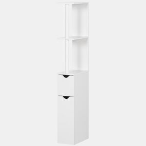 Armário de banheiro com portas e prateleiras abertas, estilo moderno, 15,2 x 29,8 x 118 cm, branco