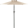 Guarda-sol de jardim Ø230x216 cm com inclinação, abertura manual e impermeável, ideal para pátio e piscina, cor cáqui.