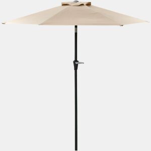Guarda-sol de jardim Ø230x216 cm com inclinação, abertura manual e impermeável, ideal para pátio e piscina, cor cáqui.