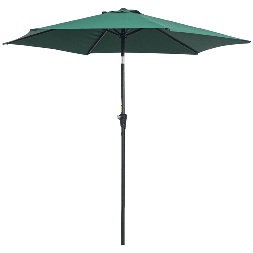 Guarda-sol de jardim em alumínio Ø260x235 cm, reclinável, com manivela e 6 varetas de metal, ideal para terraços e varandas. Cor verde. Guarda-sol de jardim em alumínio Ø260x235 cm, reclinável, com manivela e 6 varetas de metal, ideal para terraços e varandas. Cor verde.