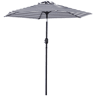 Guarda-sol de jardim Ø230x216 cm com abertura manual, ângulo ajustável e impermeável para terraço e piscina, azul e branco.