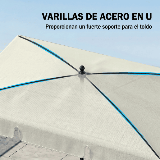 Guarda-sol retangular de alumínio para terraço, 2x1,3x2,5 m, com função de inclinação, bege. Guarda-sol retangular de alumínio para terraço, 2x1,3x2,5 m, com função de inclinação, bege.