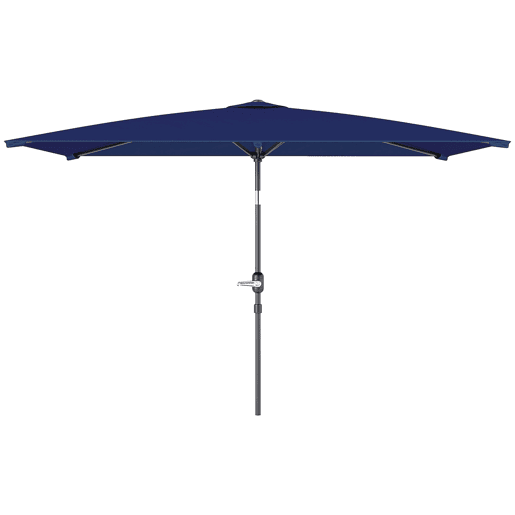 Guarda-sol retangular de alumínio para jardim, 202x293x255 cm, inclinável, com manivela e mastro removível, azul marinho. Guarda-sol retangular de alumínio para jardim, 202x293x255 cm, inclinável, com manivela e mastro removível, azul marinho.