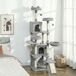Árbol para Gato Aglomerado de Madera, Felpa PawHut Árbol para Gato Aglomerado de Madera, Felpa PawHut Gris