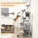 Árbol para Gato Aglomerado de Madera, Felpa PawHut Árbol para Gato Aglomerado de Madera, Felpa PawHut Gris