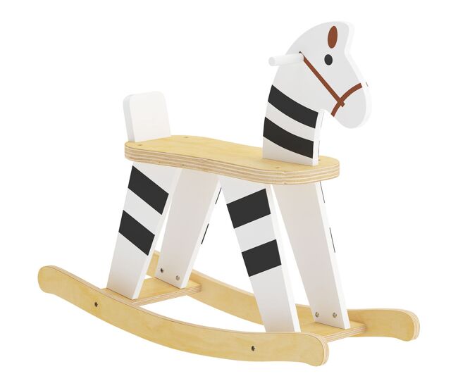 Aiyaplay caballito balancín para bebés, caballo balancín con base de madera y respaldo, diseño clásico, regalo para niños y niñas de 1,5 a 3 años,