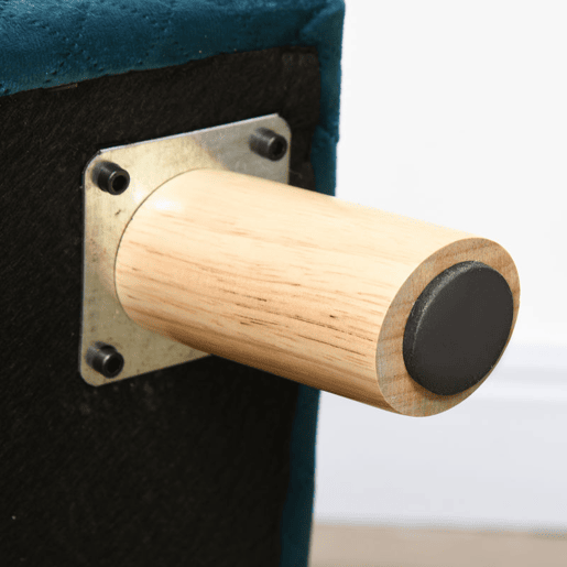 PawHut Sofá para Cães Pequenos 64x45x36 cm, Cama Elevada em Veludo com Almofada Lavável e Pés em Madeira de Bétula, até 8 kg, Azul Esverdeado