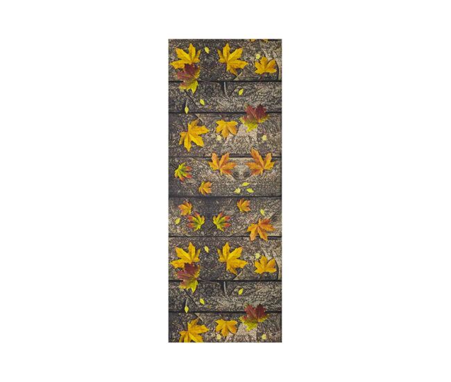 Alfombra de cocina dibujos con hojas amarillo SPRINTY, 52x100 cm - ATTICGO