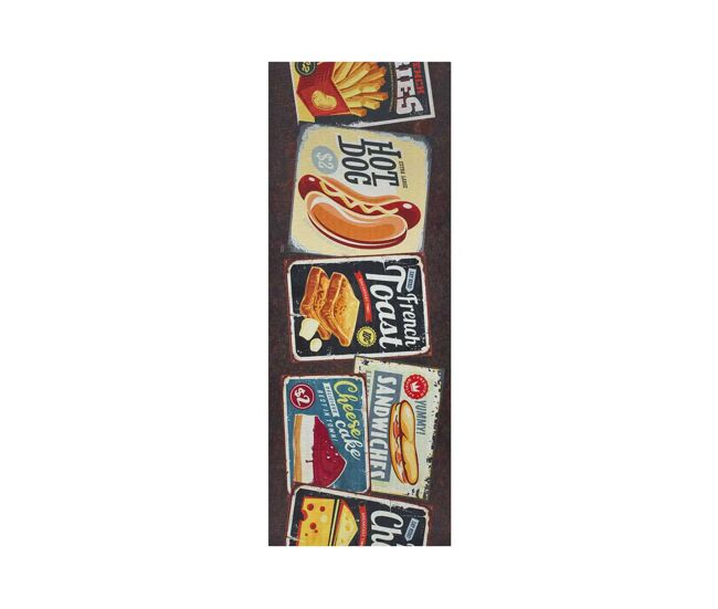Alfombra de cocina diseños de comidas multicolor sprinty, 52x200 cm - atticgo