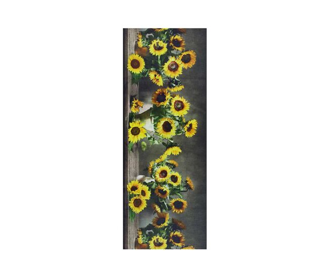 Alfombra de cocina motivos florales amarillo ricci, 52x200 cm - atticgo