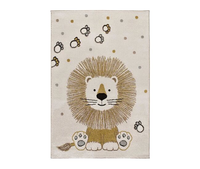 Alfombra infantil león blanco beats, 120x170 cm - atticgo