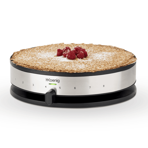Máquina de crepes com placa reversível KREP29 Hkoenig, pretocinzento, 33cm, termóstato até 230°C Máquina de crepes com placa reversível KREP29 Hkoenig, pretocinzento, 33cm, termóstato até 230°C