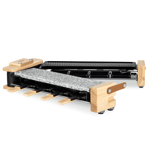H.Koenig WOD360 Raclette 3 em 1, madeira, pedra natural, base rotativa 180°, 8 pessoas, 1400W H.Koenig WOD360 Raclette 3 em 1, madeira, pedra natural, base rotativa 180°, 8 pessoas, 1400W