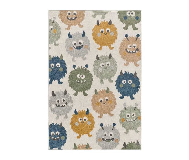 Alfombra infantil monstruos redondos multicolor beats, 120x170 cm - atticgo