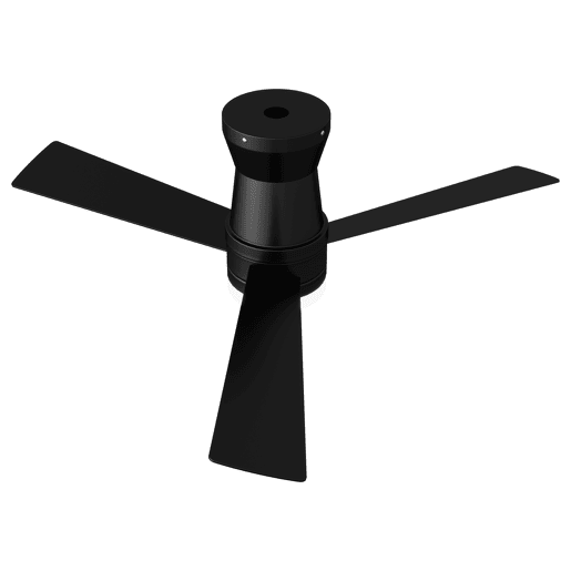 Ventoinha de teto 52 preta com luz LED, 3 pás, motor DC reversível, comando à distância, 3 temperaturas de cor, silenciosa