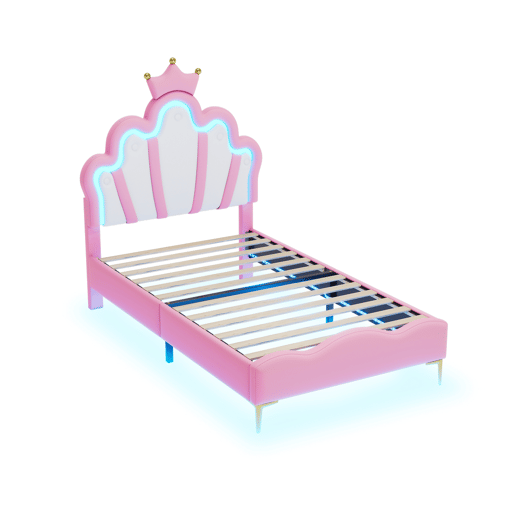 Cama 90x200cm, LED, cama jovem, cama infantil