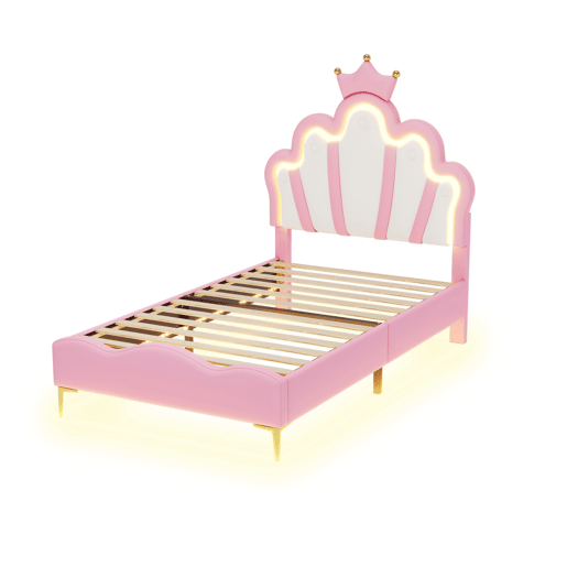Cama 90x200cm, LED, cama jovem, cama infantil