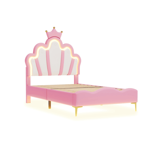 Cama 90x200cm, LED, cama jovem, cama infantil