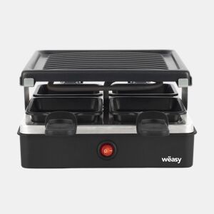 Raclette e grelhador LUGA40 Hkoenig para 4 pessoas, preto, 600W, placa grelhadora amovível