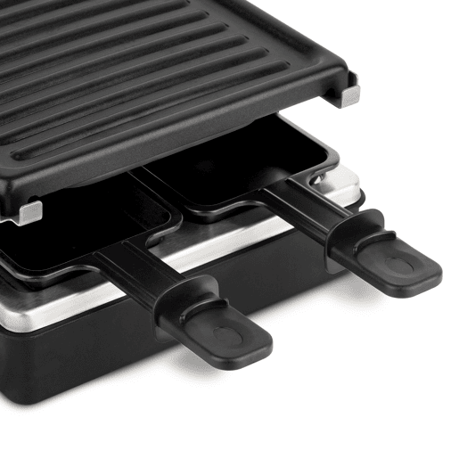 Raclette e grelhador LUGA40 Hkoenig para 4 pessoas, preto, 600W, placa grelhadora amovível