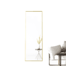 Espelho de corpo inteiro de 150 x 40 cm, modelo 3 em 1 (pode ser utilizado com suporte ou fixado à parede) ideal para corredores, quartos, salas de estar e halls de entrada u2013 Dourado