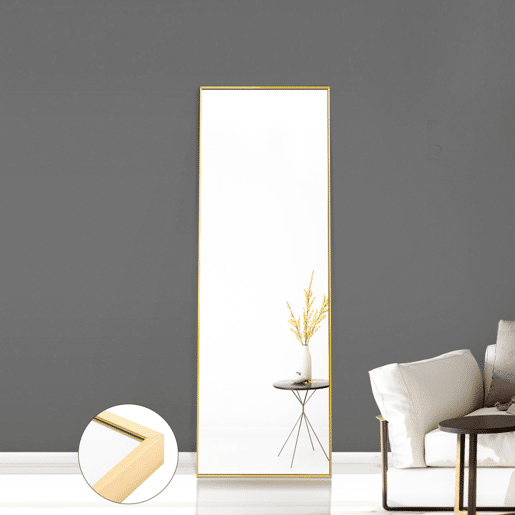 Espelho de corpo inteiro de 150 x 40 cm, modelo 3 em 1 (pode ser utilizado com suporte ou fixado à parede) ideal para corredores, quartos, salas de estar e halls de entrada u2013 Dourado Espelho de corpo inteiro de 150 x 40 cm, modelo 3 em 1 (pode ser utilizado com suporte ou fixado à parede) ideal para corredores, quartos, salas de estar e halls de entrada u2013 Dourado