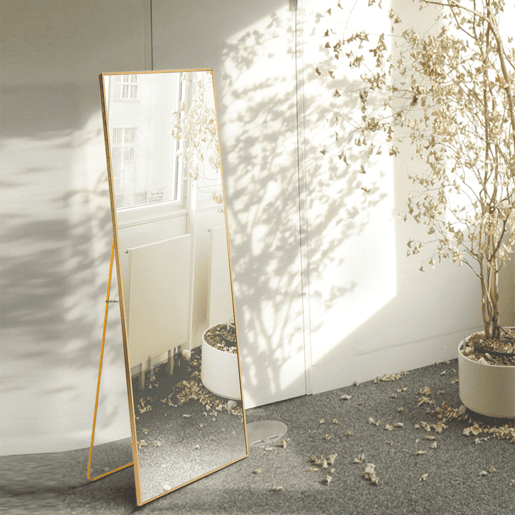 Espelho de corpo inteiro de 150 x 40 cm, modelo 3 em 1 (pode ser utilizado com suporte ou fixado à parede) ideal para corredores, quartos, salas de estar e halls de entrada u2013 Dourado Espelho de corpo inteiro de 150 x 40 cm, modelo 3 em 1 (pode ser utilizado com suporte ou fixado à parede) ideal para corredores, quartos, salas de estar e halls de entrada u2013 Dourado