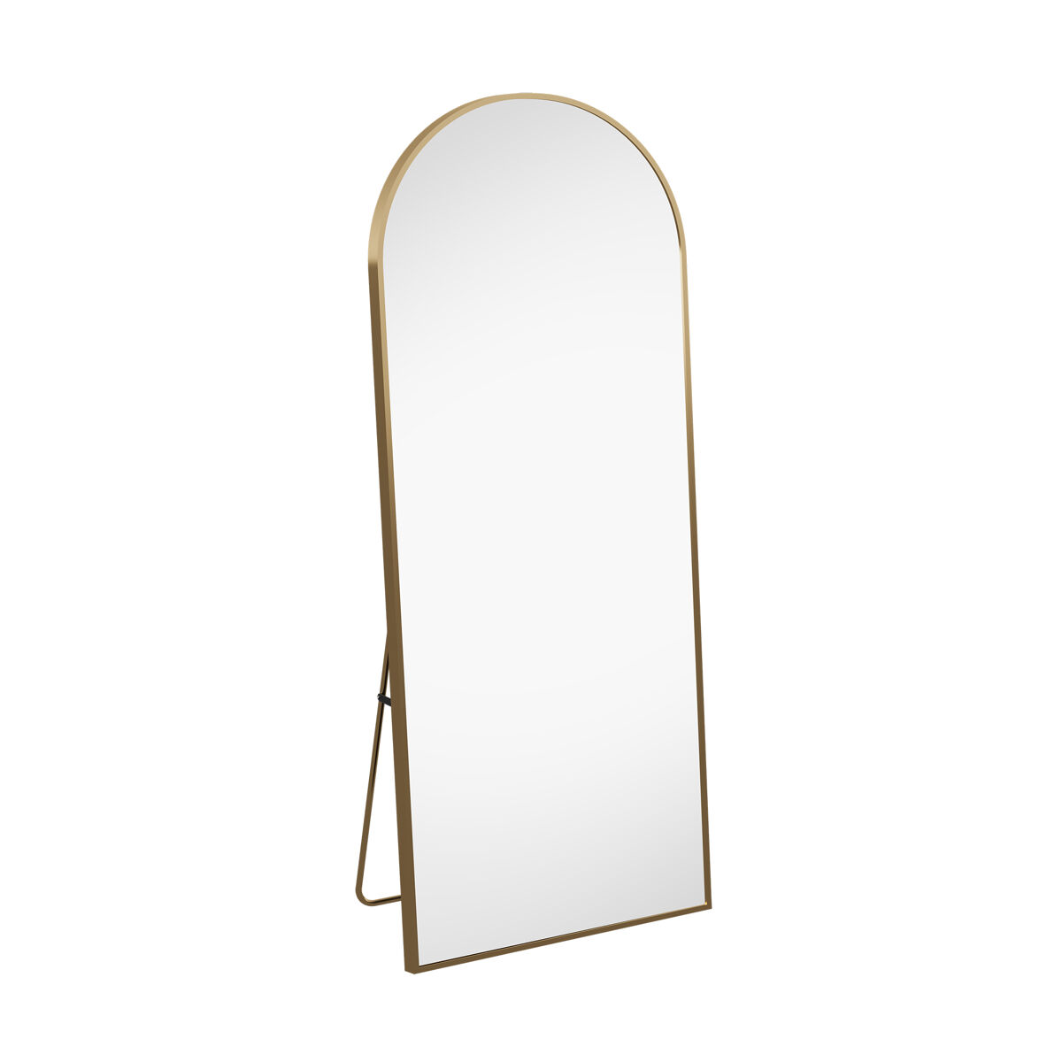 Espejo curvo, 177x77 cm, chapado en oro, marco de aluminio, espejo de cuerpo entero, espejo de pie, cristal de seguridad, espejo de pared