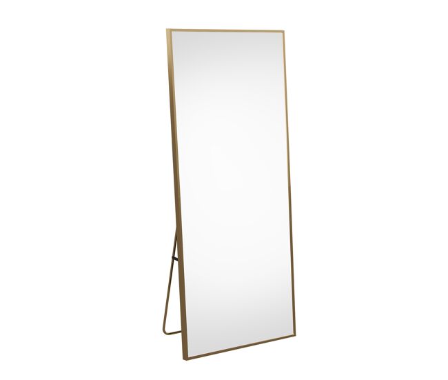 Espejo de cuerpo entero, 173 x 63 cm, espejo de pie rectangular, marco de aleación de aluminio, cristal templado, apto para dormitorios, salones y