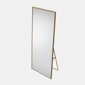 Espelho de corpo inteiro 77 x 177 cm, preto, espelho de pé grande, espelho de mesa, para quarto, espelho com moldura fina para montagem em painel e parede, dourado
