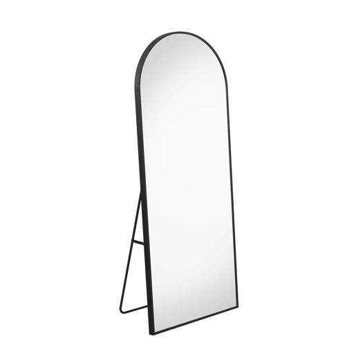 Espelho de chão curvo preto, 164x54cm: um espelho de corpo inteiro flexível que pode ser colocado sobre uma superfície plana ou fixado à parede, adequado para quartos e closets Espelho de chão curvo preto, 164x54cm: um espelho de corpo inteiro flexível que pode ser colocado sobre uma superfície plana ou fixado à parede, adequado para quartos e closets