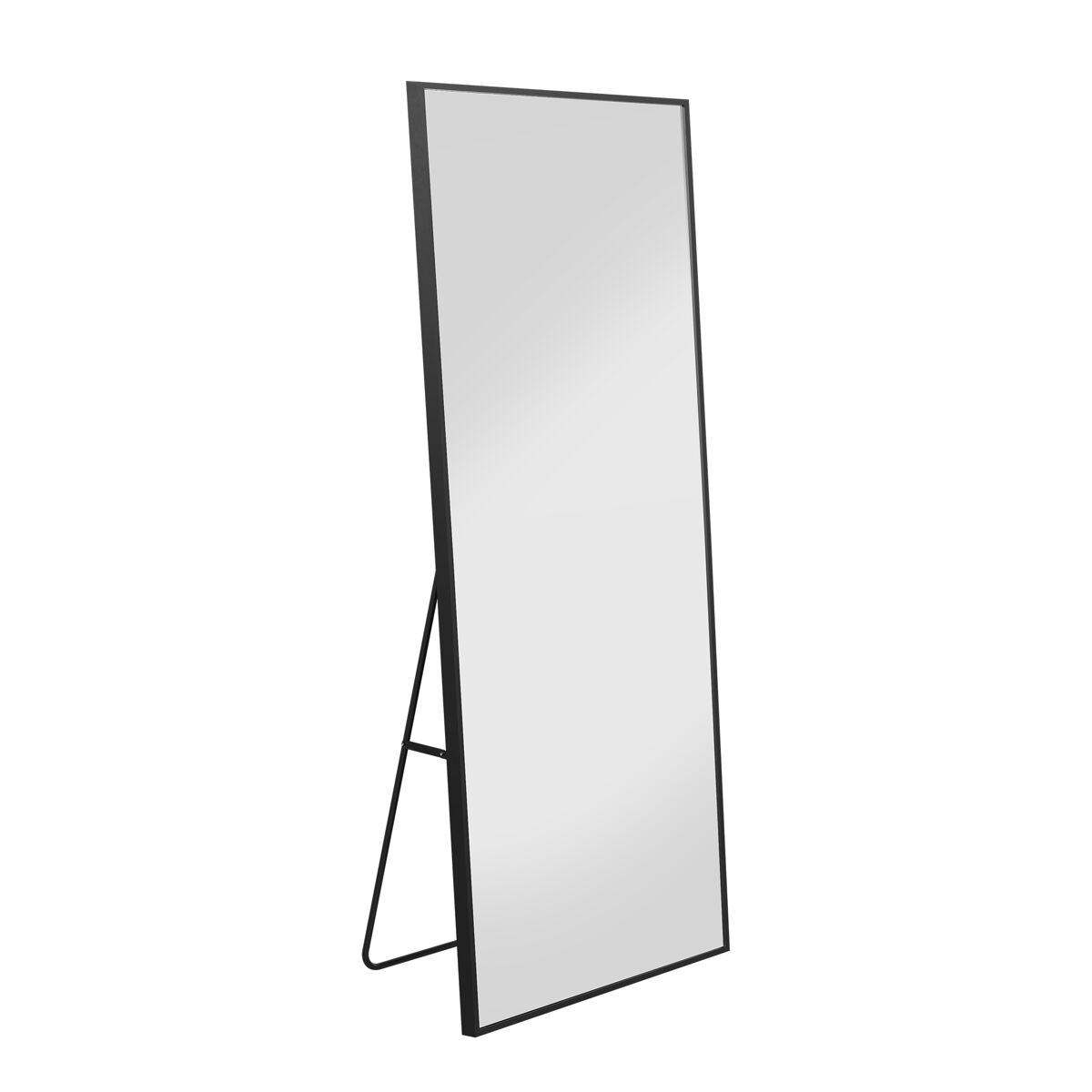 Espejo de pie negro de 164x54 cm – espejo de cuerpo entero, independiente, de diseño moderno para dormitorio, pasillo o vestidor.