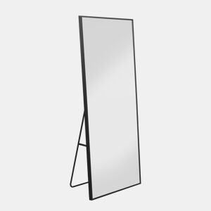 Espelho de pé preto 164x54 cm u2013 espelho de corpo inteiro, de pé, com design moderno para quarto, corredor ou closet.