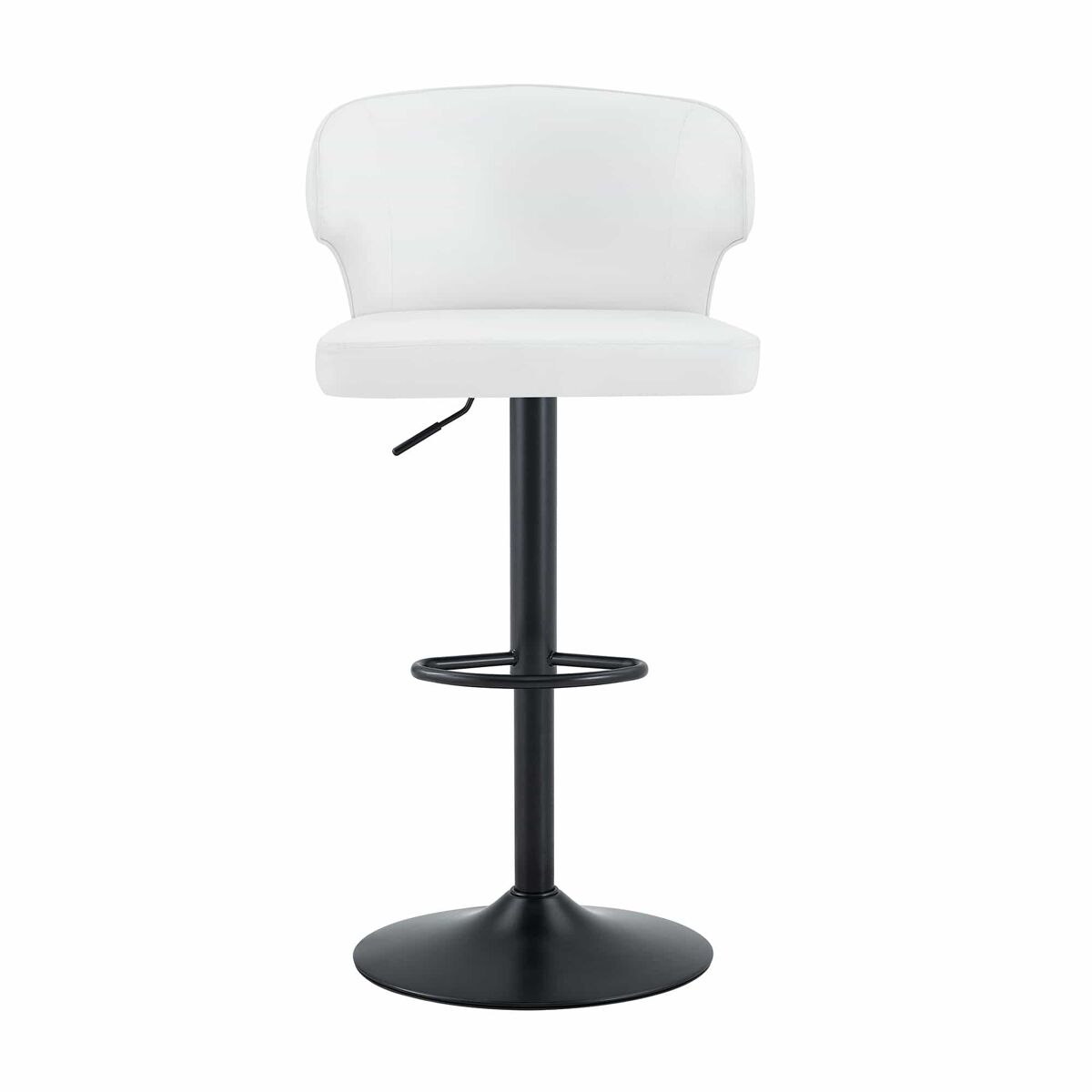 Taburetes de bar 2 unidades - altura regulable, giratorios 360°, con respaldo y reposapiés - blanco