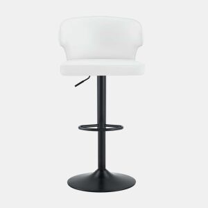 Bancos de bar, 2 unidades - altura ajustável, giratórios a 360°, com encosto e apoio para os pés - Branco